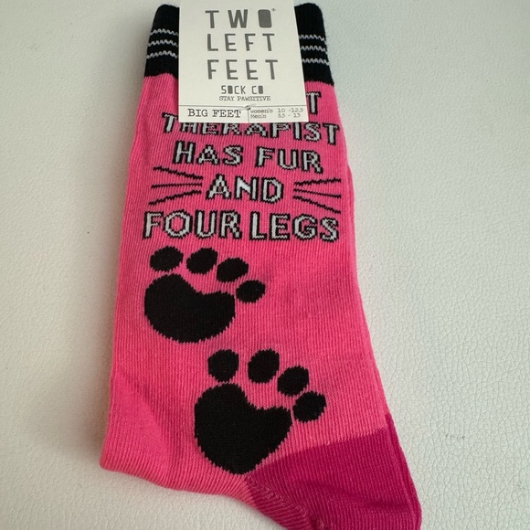 NWT Two Left Feet stay pawsitive 🐾 socks - Picture 2 of 7